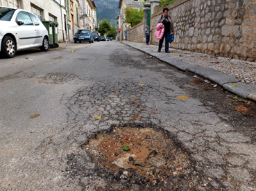 Un clot que s'ha format aquests dies en un carrer de Sóller