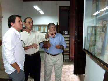 Cerdà, Pinya i Albertí durant la visita d'avui dematí.