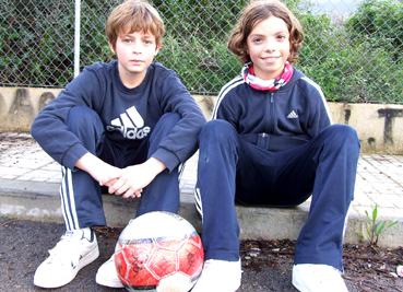 Els jugadors Pep Marquès i Toni Barceló.