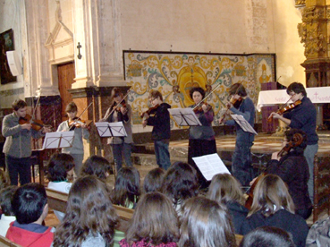 Instantània del grup de corda de l'Escola de música de Bunyola.