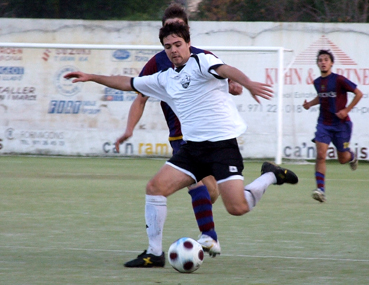 Una imatge del partit jugat ahir a Can Maiol.