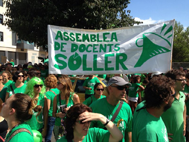 Mestres de Sóller, a la concentració d'avui a Palma.