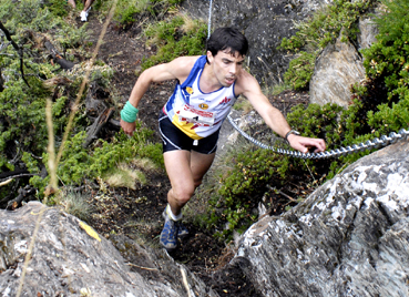 El solleric en una prova d'atletisme de muntanya.