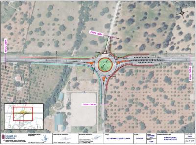El plànol de la rotonda que s'ha projectat al creuer de Raixa.