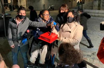 L'acte d'inauguració de la il·luminació celebrat avui horabaixa.