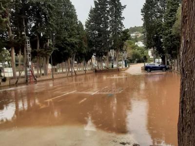 L'aparcament inundat, avui