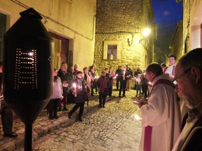 Un moment de la processó d'ahir vespre