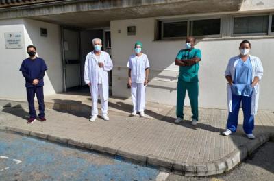 Els metges durant l'aturada de cinc minuts d'avui dimarts.