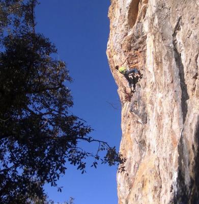 Un esportista escalant una roca