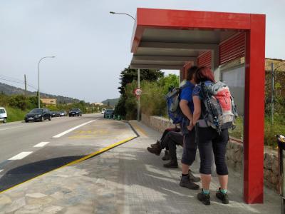 La parada de bus al desviament