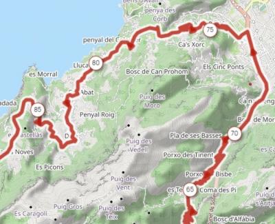 El mapa de ruta del dimecres, dia 24, en el pas per Sóller.