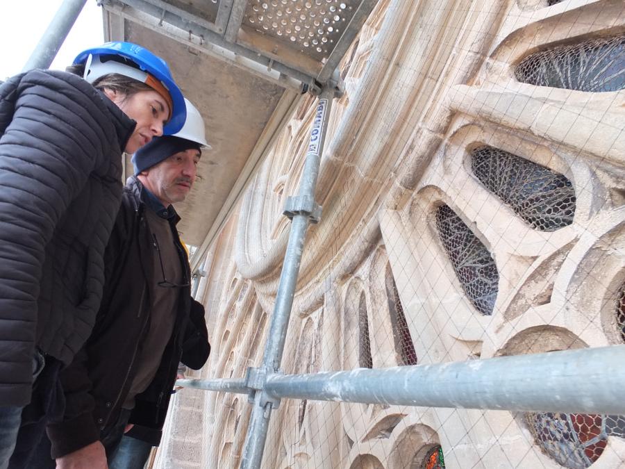 Els tècnics feren ahir dematí la darrera visita d’obra a la façana.