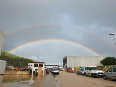 Un doble arc de Sant Martí, avui, damunt Sóller