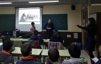 Una aula de l'institut Guillem Colom Casasnovas.