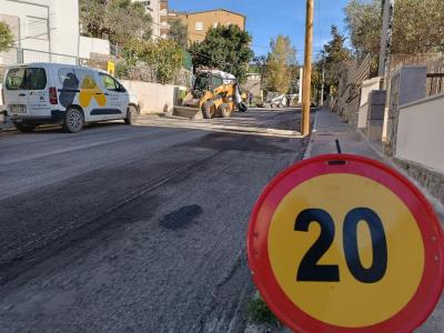 Els treballs, avui, al carrer de Mestral