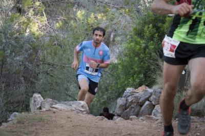 Joan Navarro durant la cursa desenvolupada ahir diumenge.