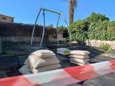 El parc en renovació al Molí de Can Negre