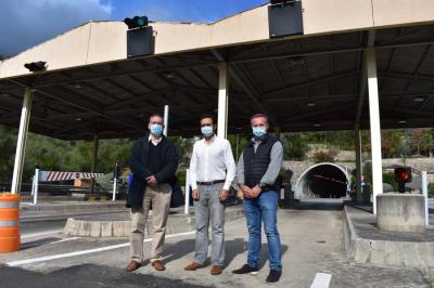 Iván Sevillano, avui dematí amb els batles de Sóller i Fornalutx.