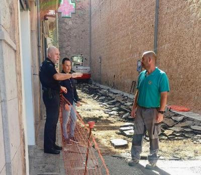 Darder i el cap de la Policia, a les obres avui migdia