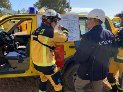 El simulacre d'incendi realitzat a Canyamel.