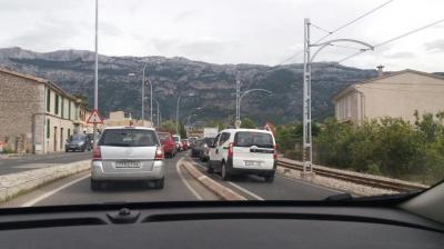 Una retenció que es va produir aquesta setmana a la carretera del Port.