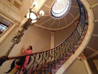 Una turista, avui, a Can Prunera