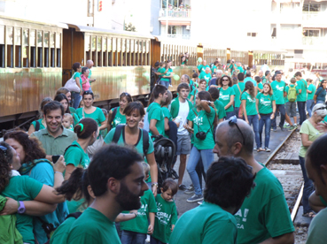 L'arribada dels 350 sollerics a l'estació de Palma.
